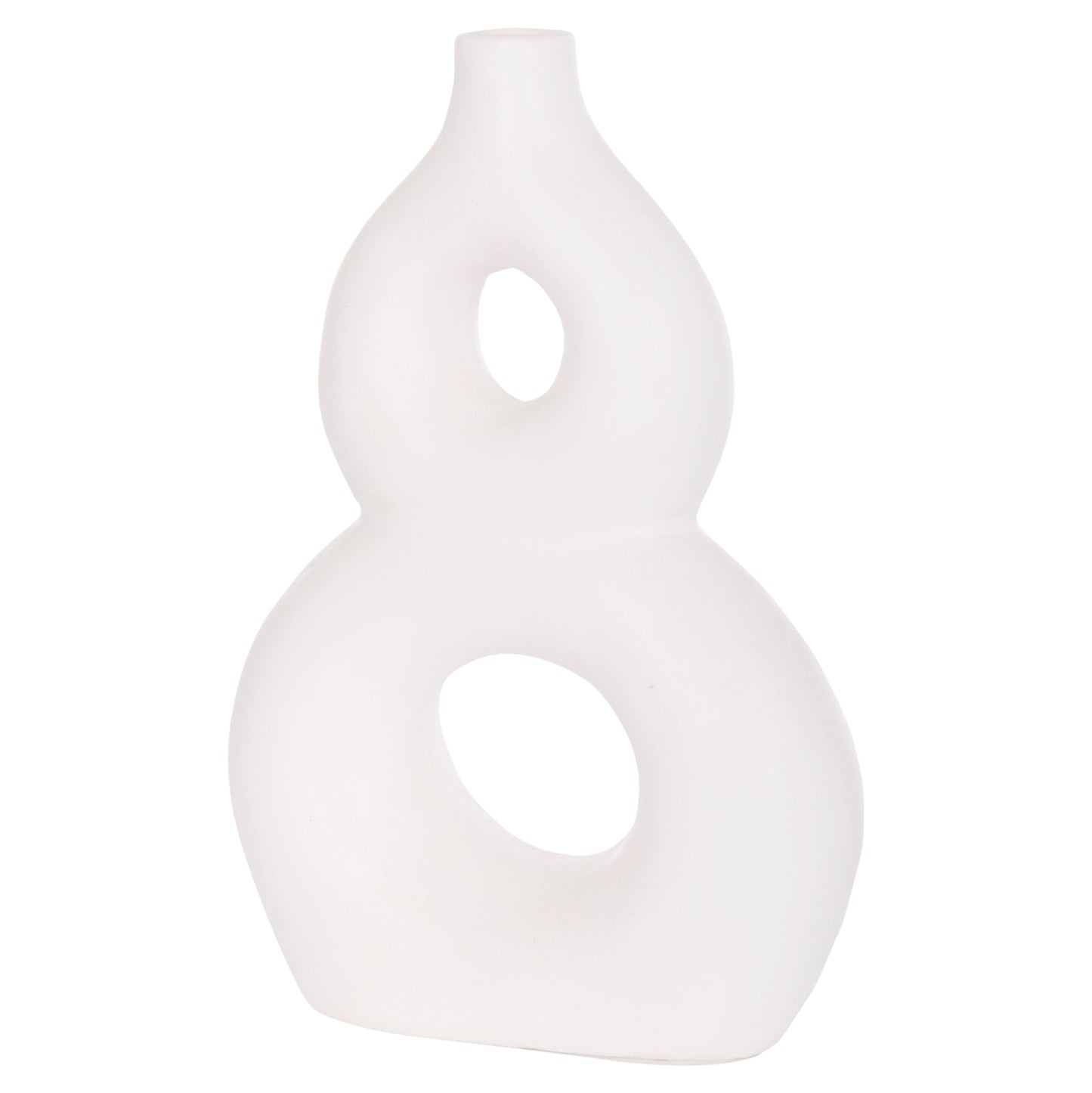 TABLE DECORATIVE VASE FIORIN HM4666.02S TERRACOTA IN WHITE--21x7.5x31Hcm.