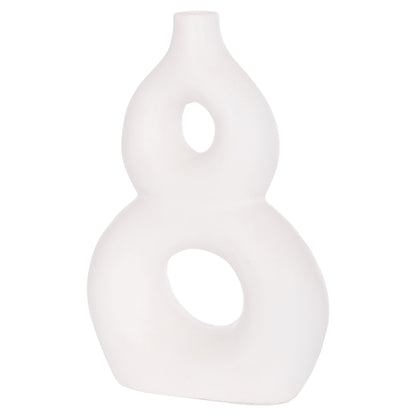 TABLE DECORATIVE VASE FIORIN HM4666.02S TERRACOTA IN WHITE--21x7.5x31Hcm.
