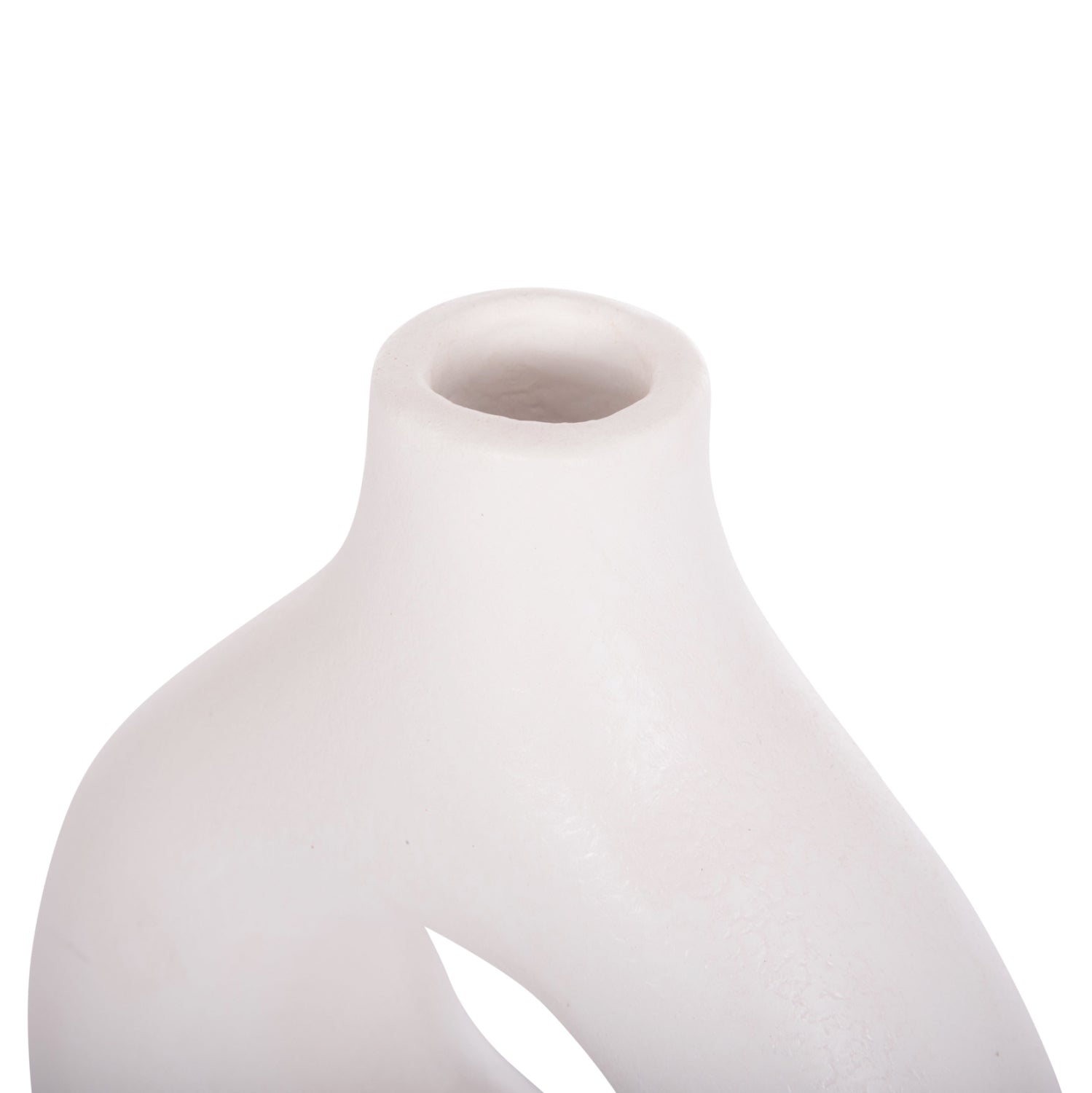 TABLE DECORATIVE VASE FIORIN HM4666.02S TERRACOTA IN WHITE--21x7.5x31Hcm.