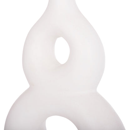 TABLE DECORATIVE VASE FIORIN HM4666.02S TERRACOTA IN WHITE--21x7.5x31Hcm.