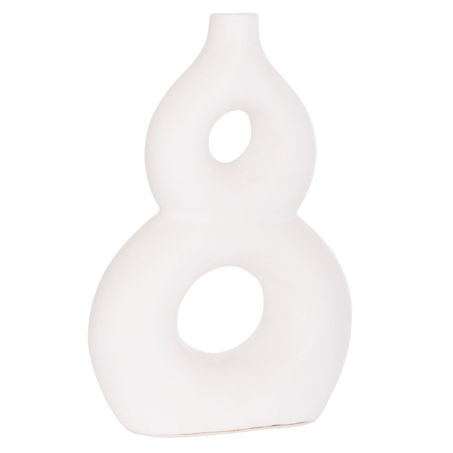 TABLE DECORATIVE VASE FIORIN HM4666.02S TERRACOTA IN WHITE--21x7.5x31Hcm.