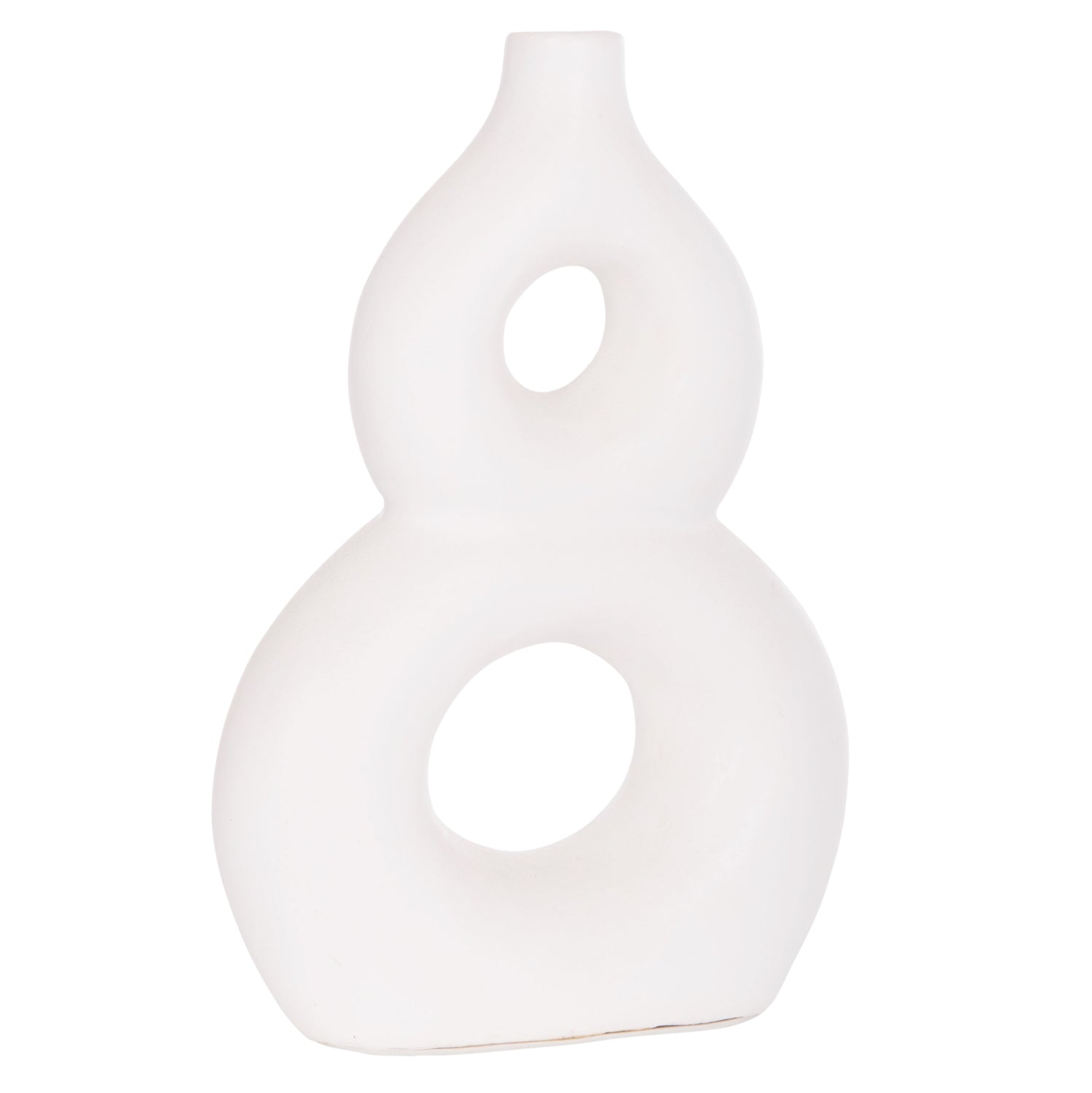 TABLE DECORATIVE VASE FIORIN HM4666.02S TERRACOTA IN WHITE--21x7.5x31Hcm.