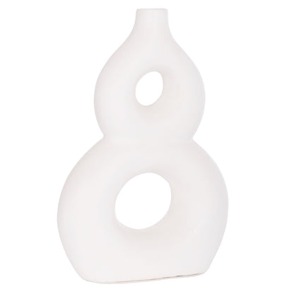 TABLE DECORATIVE VASE FIORIN HM4666.02S TERRACOTA IN WHITE--21x7.5x31Hcm.