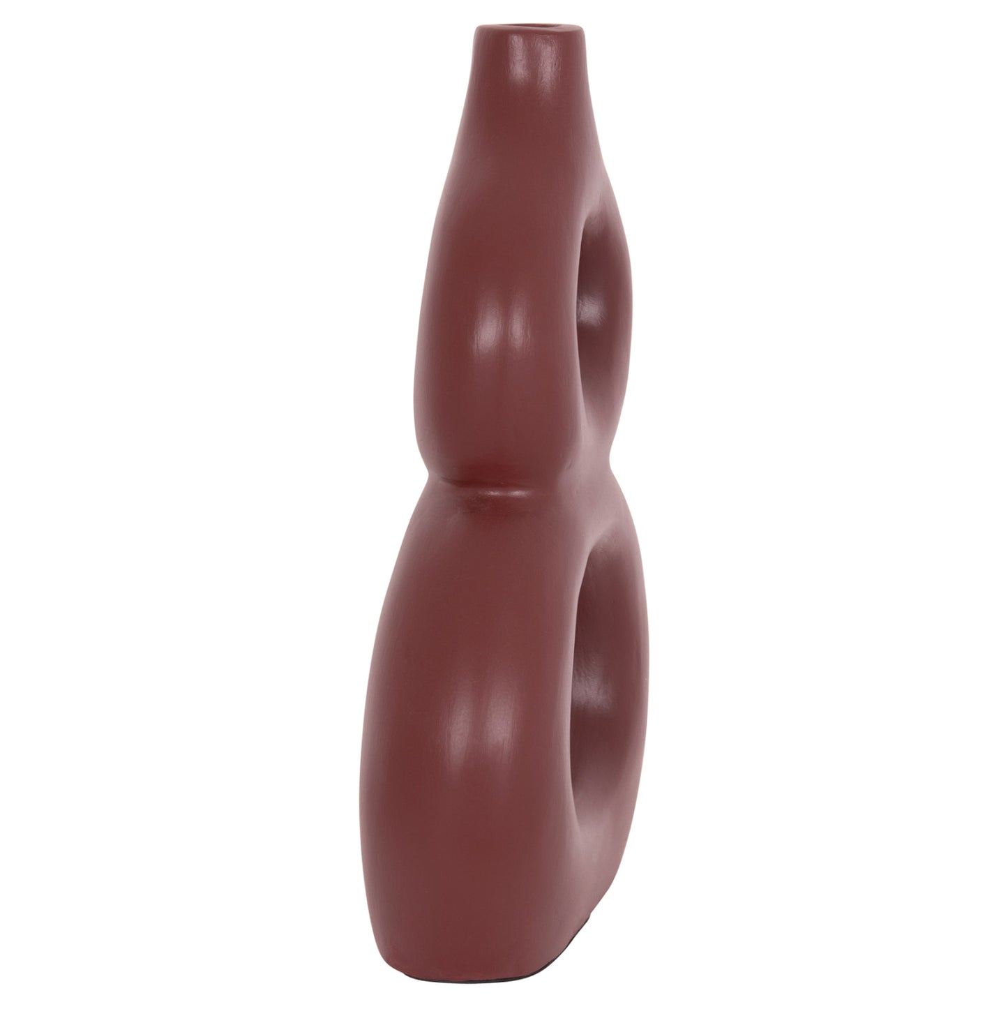 TABLE DECORATIVE VASE FIORIN HM4666.03S TERRACOTA IN MAROON RED--21x7.5x31Hcm.