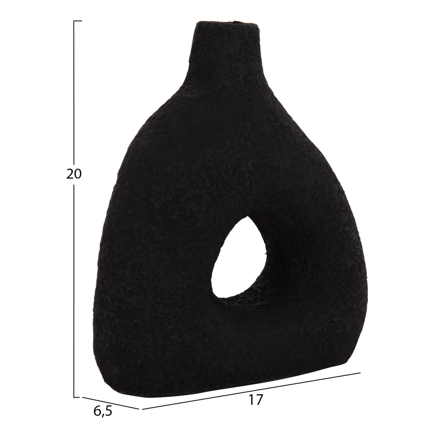 TABLE DECORATIVE VASE DECANT HM4667.01M TERRACOTA IN BLACK--17x6.5x20Hcm.