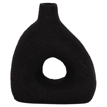 TABLE DECORATIVE VASE DECANT HM4667.01M TERRACOTA IN BLACK--17x6.5x20Hcm.