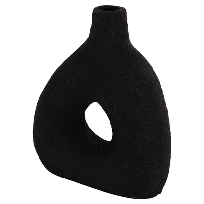 TABLE DECORATIVE VASE DECANT HM4667.01M TERRACOTA IN BLACK--17x6.5x20Hcm.