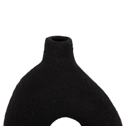 TABLE DECORATIVE VASE DECANT HM4667.01M TERRACOTA IN BLACK--17x6.5x20Hcm.