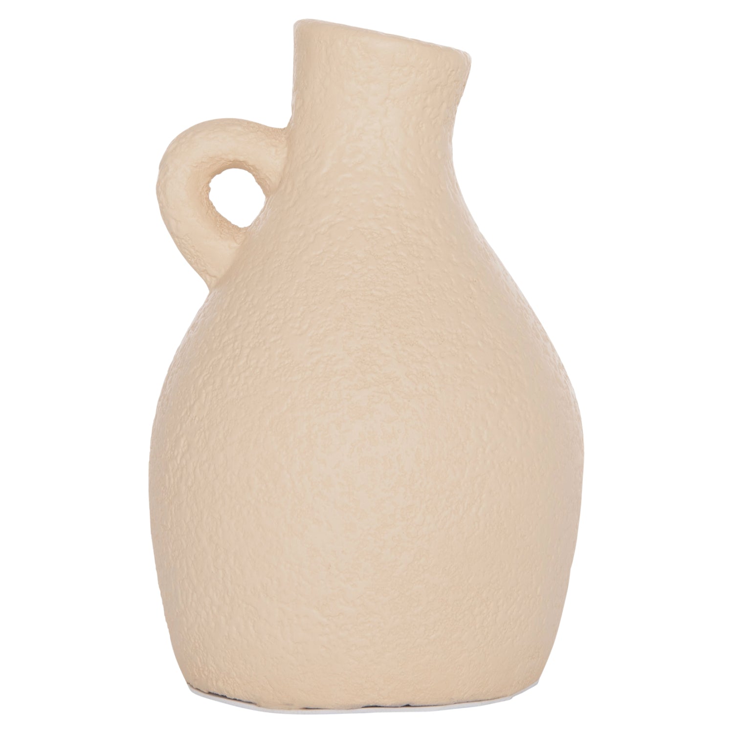 TABLE DECORATIVE VASE DECANT HM4667.02L TERRACOTA IN CREAM WHITE--Φ14x21Hcm.