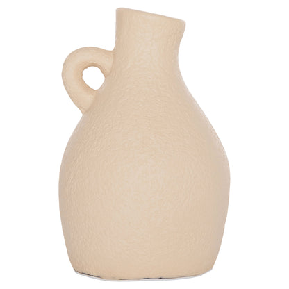 TABLE DECORATIVE VASE DECANT HM4667.02L TERRACOTA IN CREAM WHITE--Φ14x21Hcm.