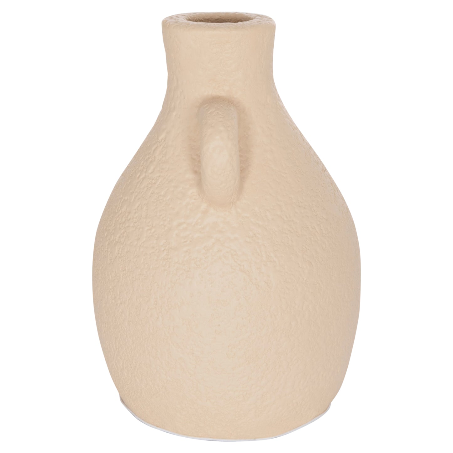 TABLE DECORATIVE VASE DECANT HM4667.02L TERRACOTA IN CREAM WHITE--Φ14x21Hcm.