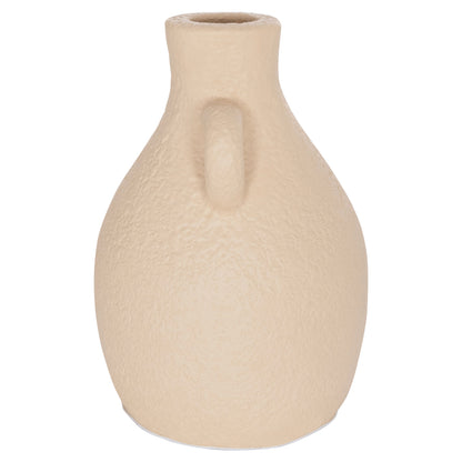 TABLE DECORATIVE VASE DECANT HM4667.02L TERRACOTA IN CREAM WHITE--Φ14x21Hcm.