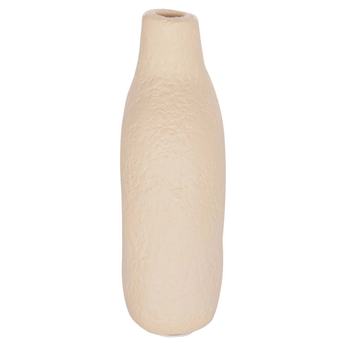 TABLE DECORATIVE VASE DECANT HM4667.02M TERRACOTA IN CREAM WHITE--17x6.5x20Hcm.