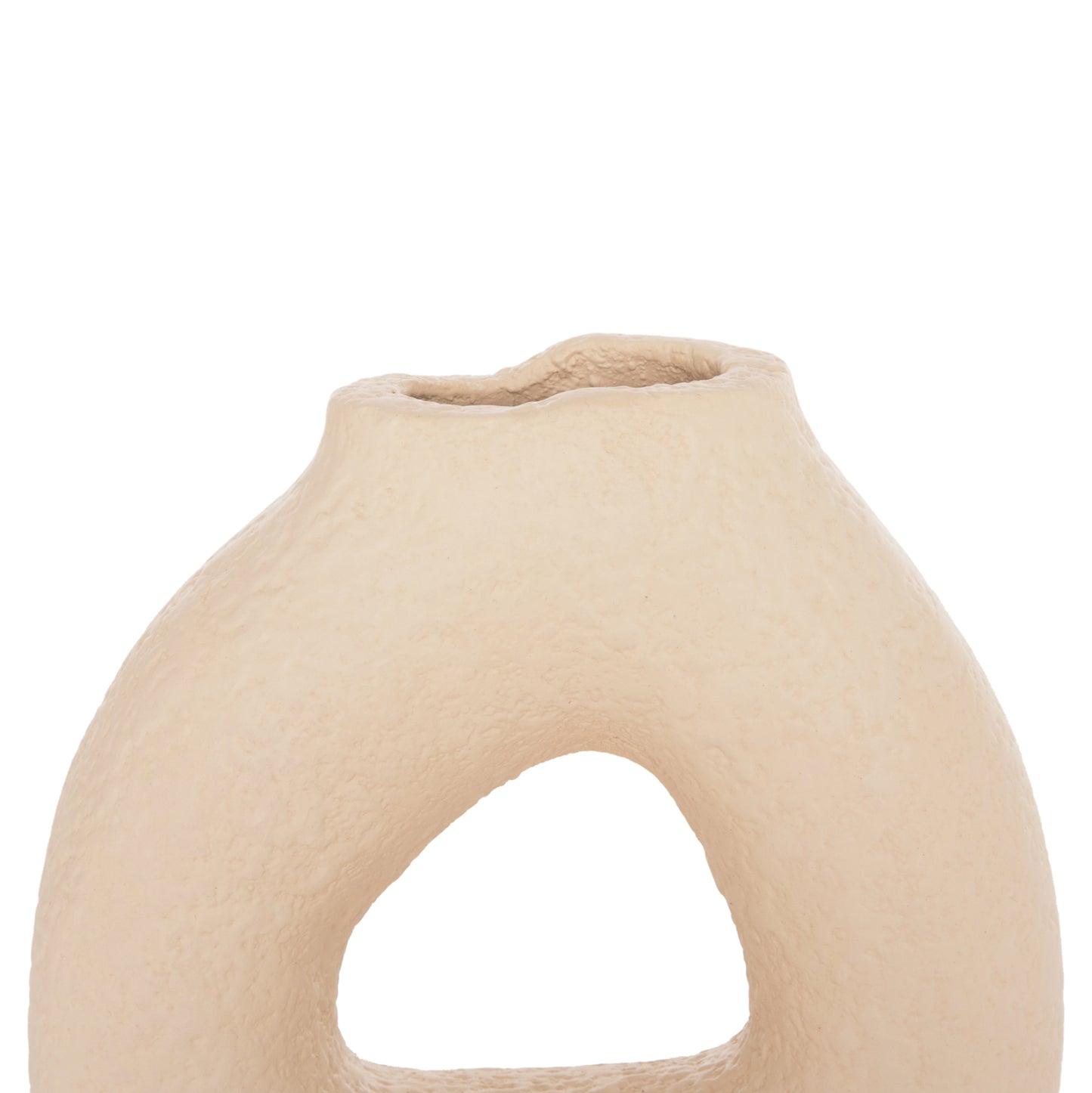 TABLE DECORATIVE VASE DECANT HM4667.02S TERRACOTA IN CREAM WHITE--17.5x6.5x17Hcm.