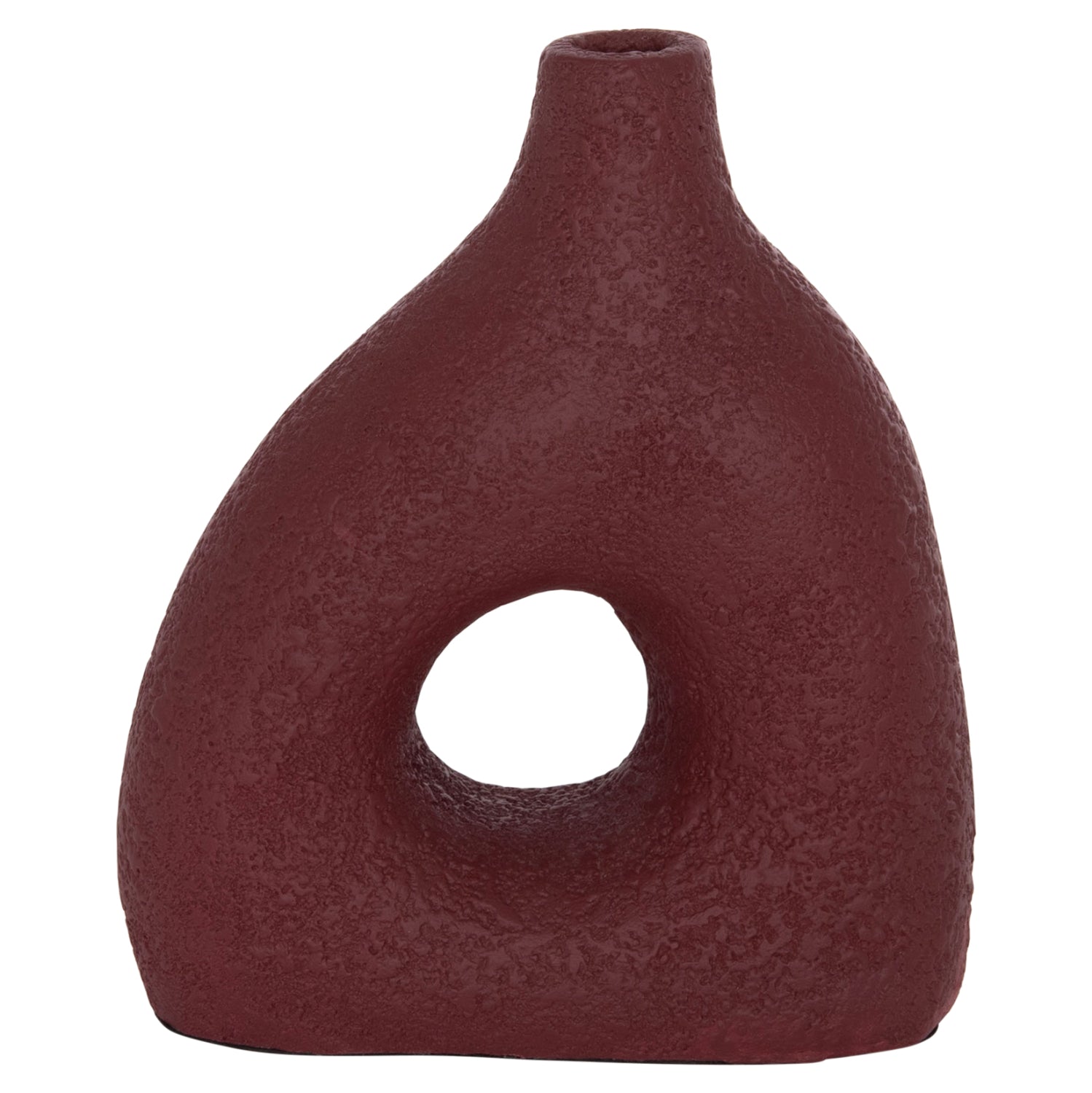 TABLE DECORATIVE VASE DECANT HM4667.06M TERRACOTA IN MAROON RED--17x6.5x20Hcm.