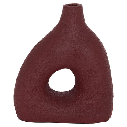 TABLE DECORATIVE VASE DECANT HM4667.06M TERRACOTA IN MAROON RED--17x6.5x20Hcm.