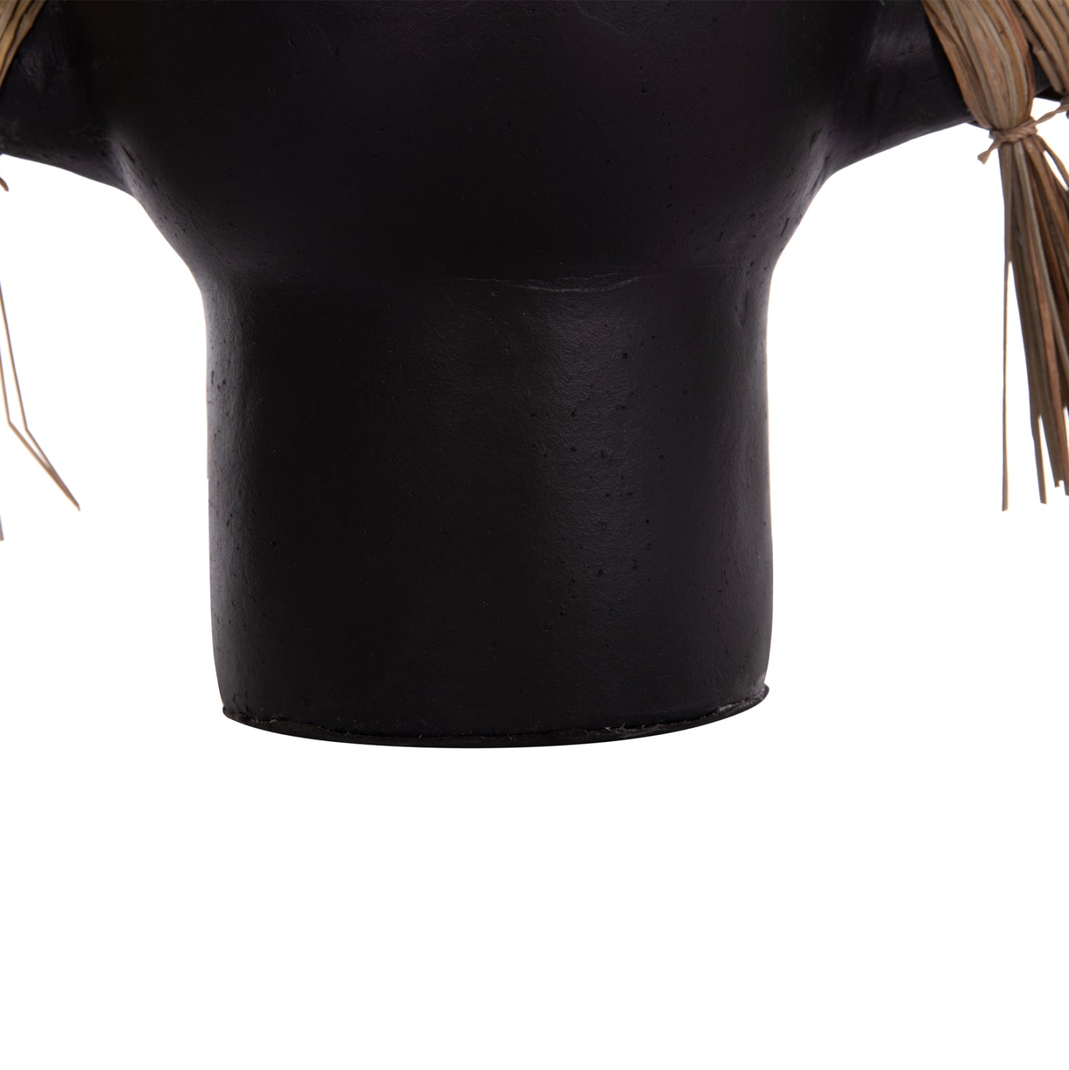 DECORATIVE TABLE VASE ALICA HM4668.01L TERRACOTA IN BLACK COLOR & GRASS--64x22x38Hcm.