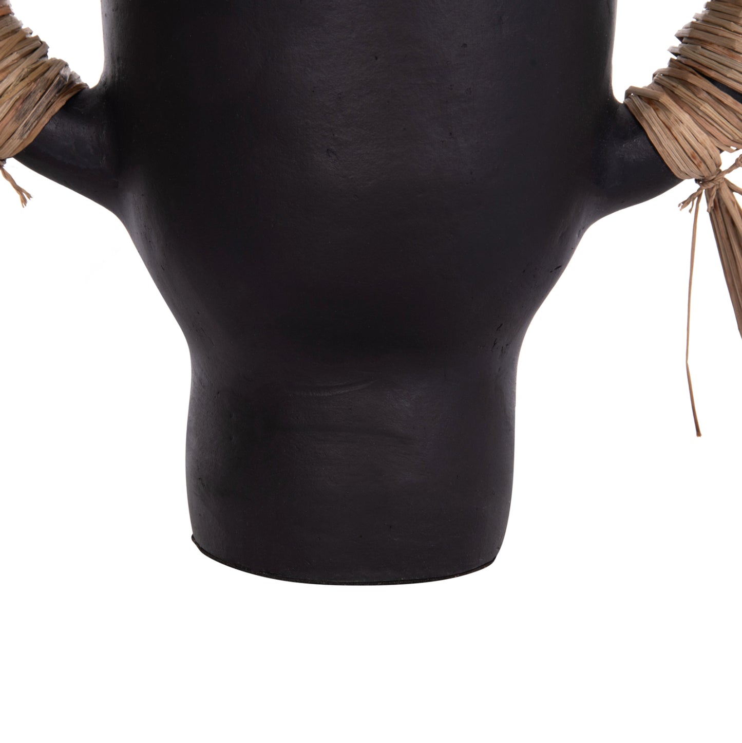 DECORATIVE TABLE VASE ALICA HM4668.01S TERRACOTA IN BLACK COLOR & GRASS--55x19x34Hcm.