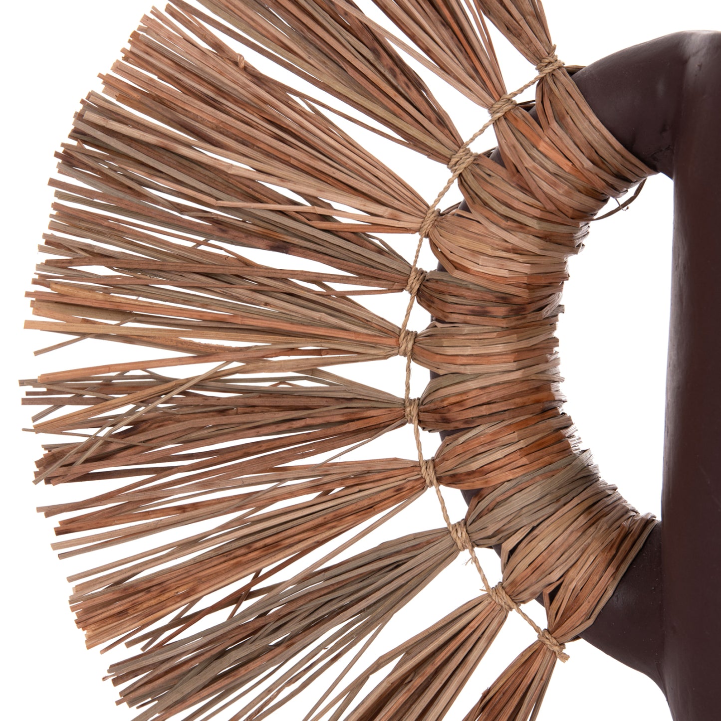 DECORATIVE TABLE VASE ALICA HM4668.07S TERRACOTA IN CHOCOLATE COLOR & GRASS--55x19x34Hcm.