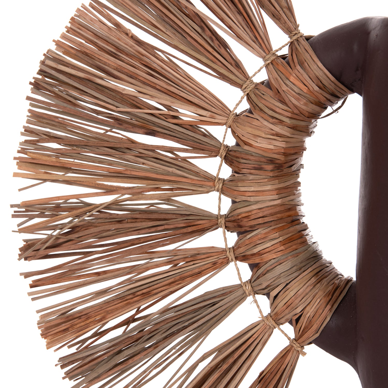 DECORATIVE TABLE VASE ALICA HM4668.07S TERRACOTA IN CHOCOLATE COLOR & GRASS--55x19x34Hcm.