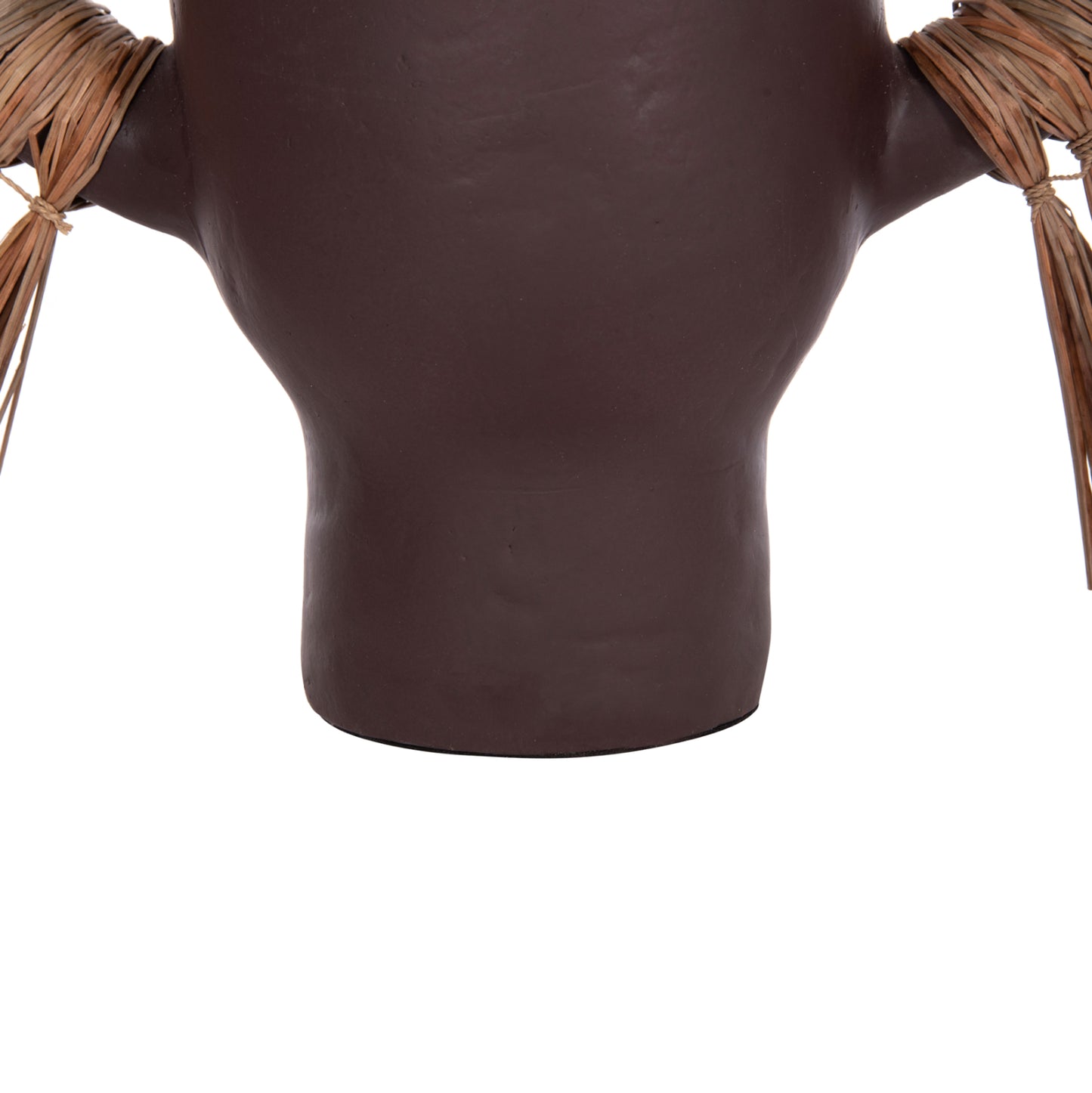 DECORATIVE TABLE VASE ALICA HM4668.07S TERRACOTA IN CHOCOLATE COLOR & GRASS--55x19x34Hcm.