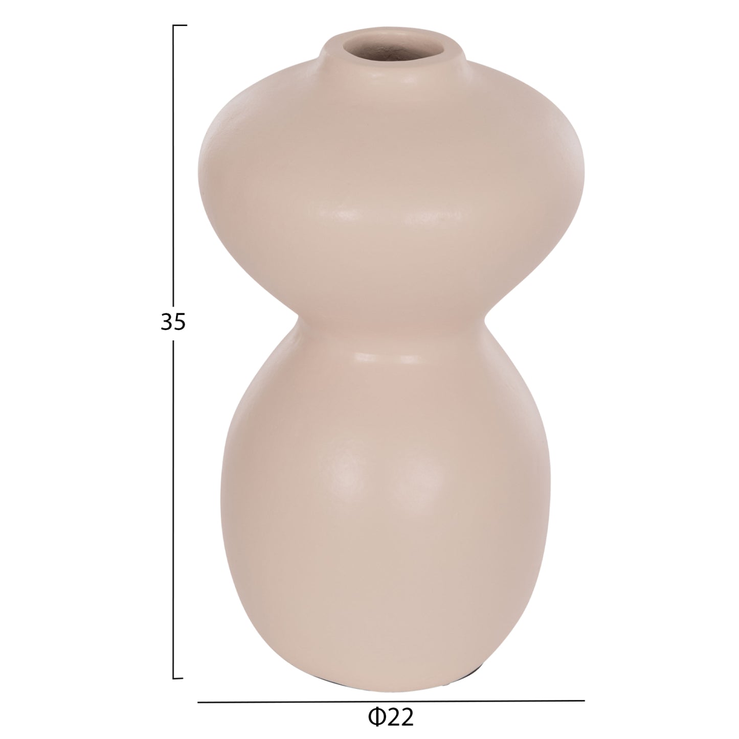 TABLE DECORATIVE VASE NELLY HM4669.02 TERRACOTA IN CREAM WHITE--Φ22x35Hcm.