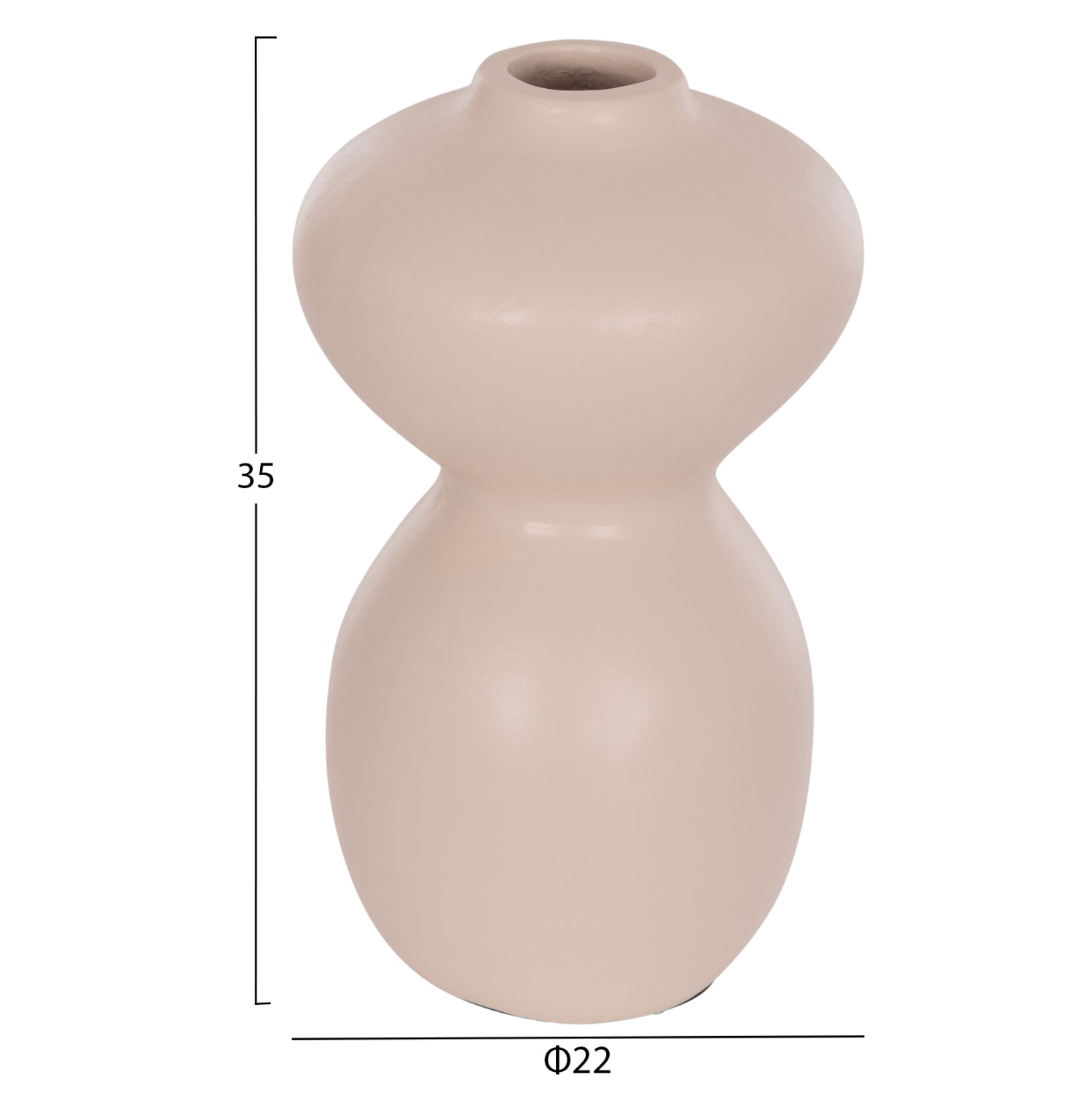 TABLE DECORATIVE VASE NELLY HM4669.02 TERRACOTA IN CREAM WHITE--Φ22x35Hcm.
