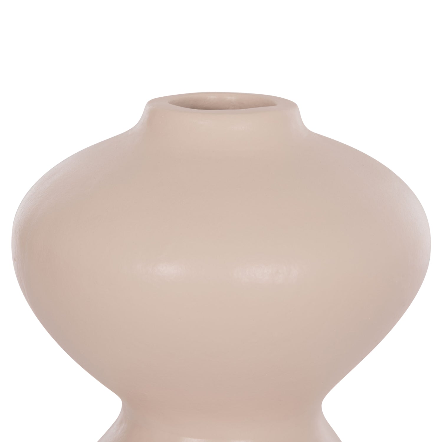 TABLE DECORATIVE VASE NELLY HM4669.02 TERRACOTA IN CREAM WHITE--Φ22x35Hcm.