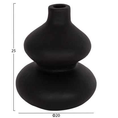 TABLE DECORATIVE VASE CHELIN HM4670S TERRACOTA IN BLACK--Φ20x25Hcm.