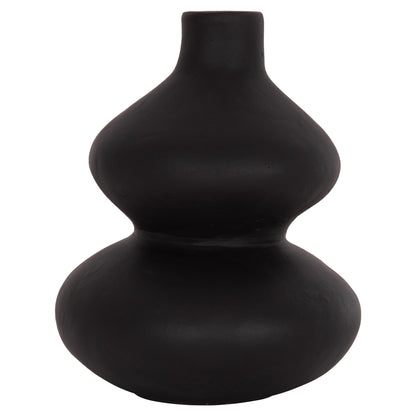 TABLE DECORATIVE VASE CHELIN HM4670S TERRACOTA IN BLACK--Φ20x25Hcm.