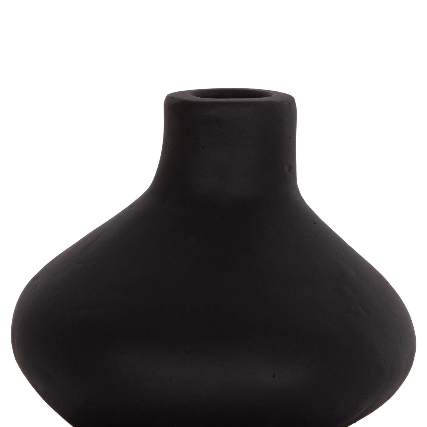 TABLE DECORATIVE VASE CHELIN HM4670S TERRACOTA IN BLACK--Φ20x25Hcm.