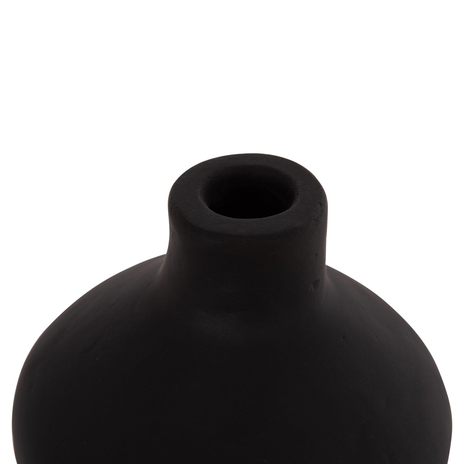 TABLE DECORATIVE VASE CHELIN HM4670S TERRACOTA IN BLACK--Φ20x25Hcm.