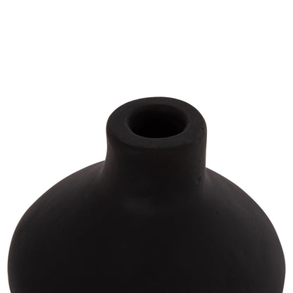 TABLE DECORATIVE VASE CHELIN HM4670S TERRACOTA IN BLACK--Φ20x25Hcm.