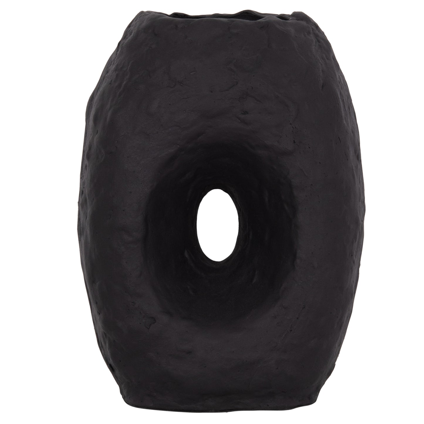 DECORATIVE TABLE VASE NAMENTIS HM4673.01L TERRACOTA IN BLACK COLOR--26.5x16x36.5Hcm.