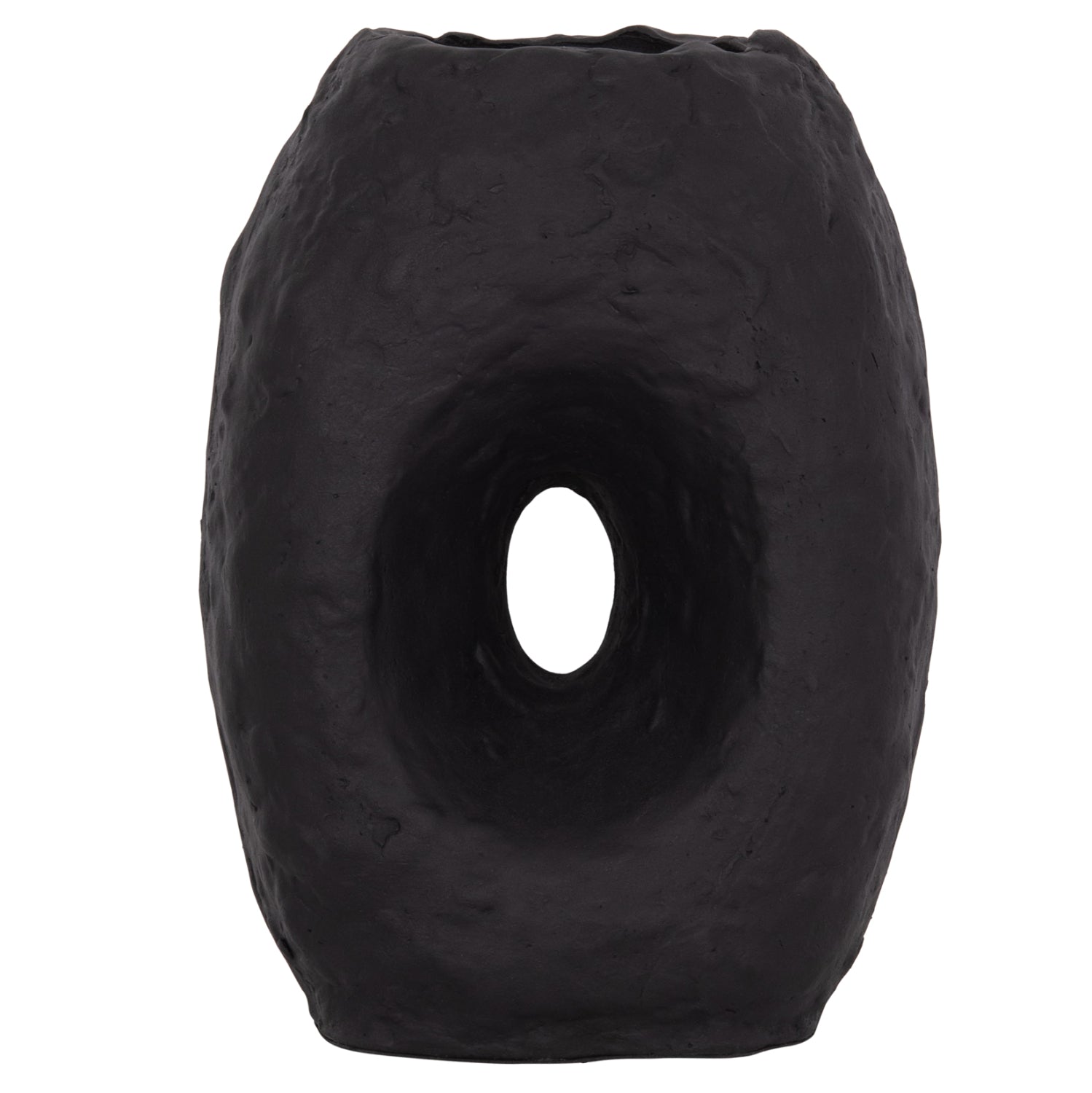 DECORATIVE TABLE VASE NAMENTIS HM4673.01L TERRACOTA IN BLACK COLOR--26.5x16x36.5Hcm.