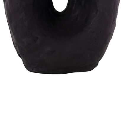 DECORATIVE TABLE VASE NAMENTIS HM4673.01L TERRACOTA IN BLACK COLOR--26.5x16x36.5Hcm.