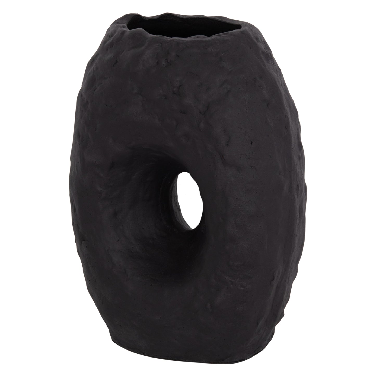 DECORATIVE TABLE VASE NAMENTIS HM4673.01L TERRACOTA IN BLACK COLOR--26.5x16x36.5Hcm.
