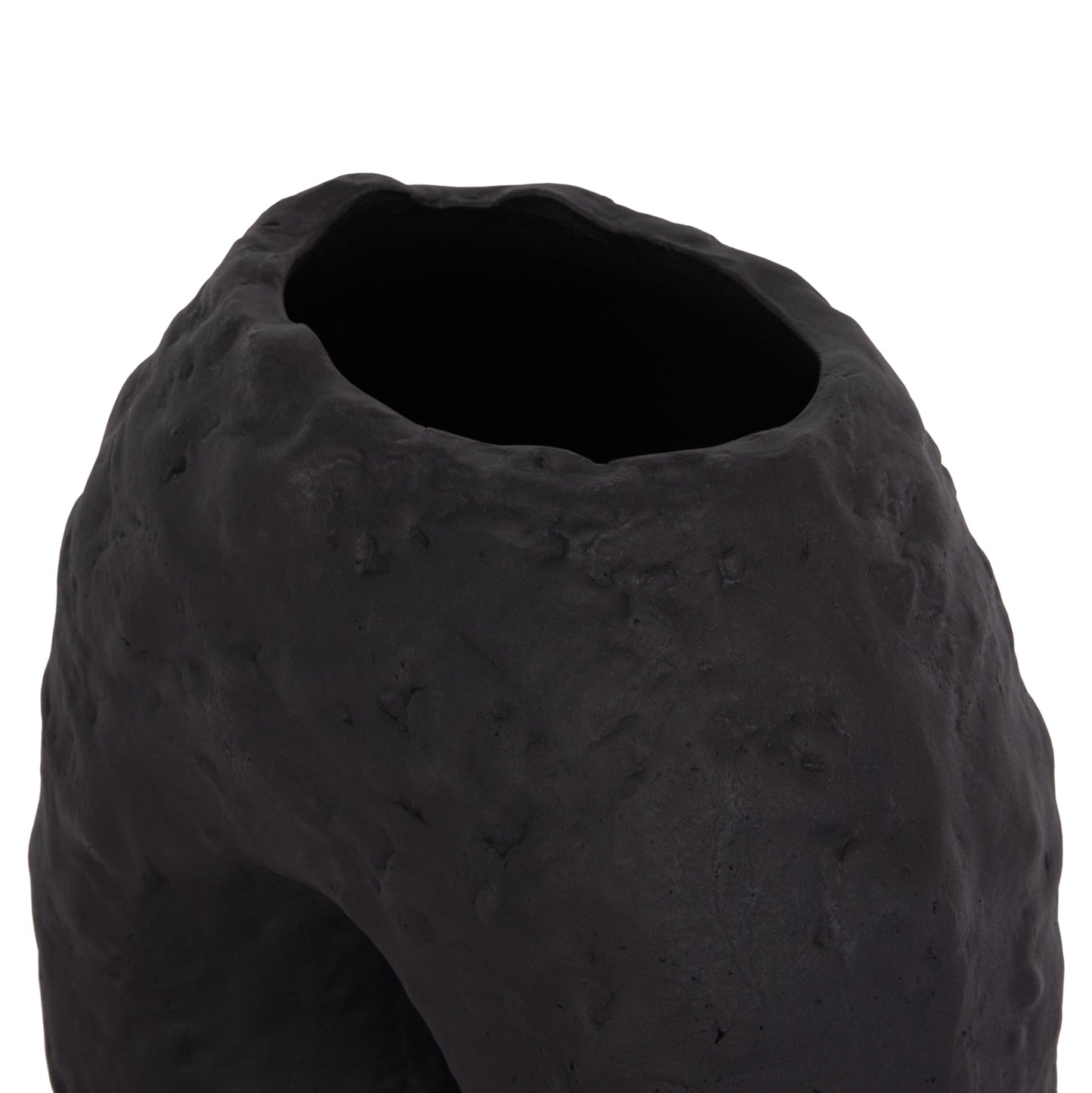 DECORATIVE TABLE VASE NAMENTIS HM4673.01L TERRACOTA IN BLACK COLOR--26.5x16x36.5Hcm.