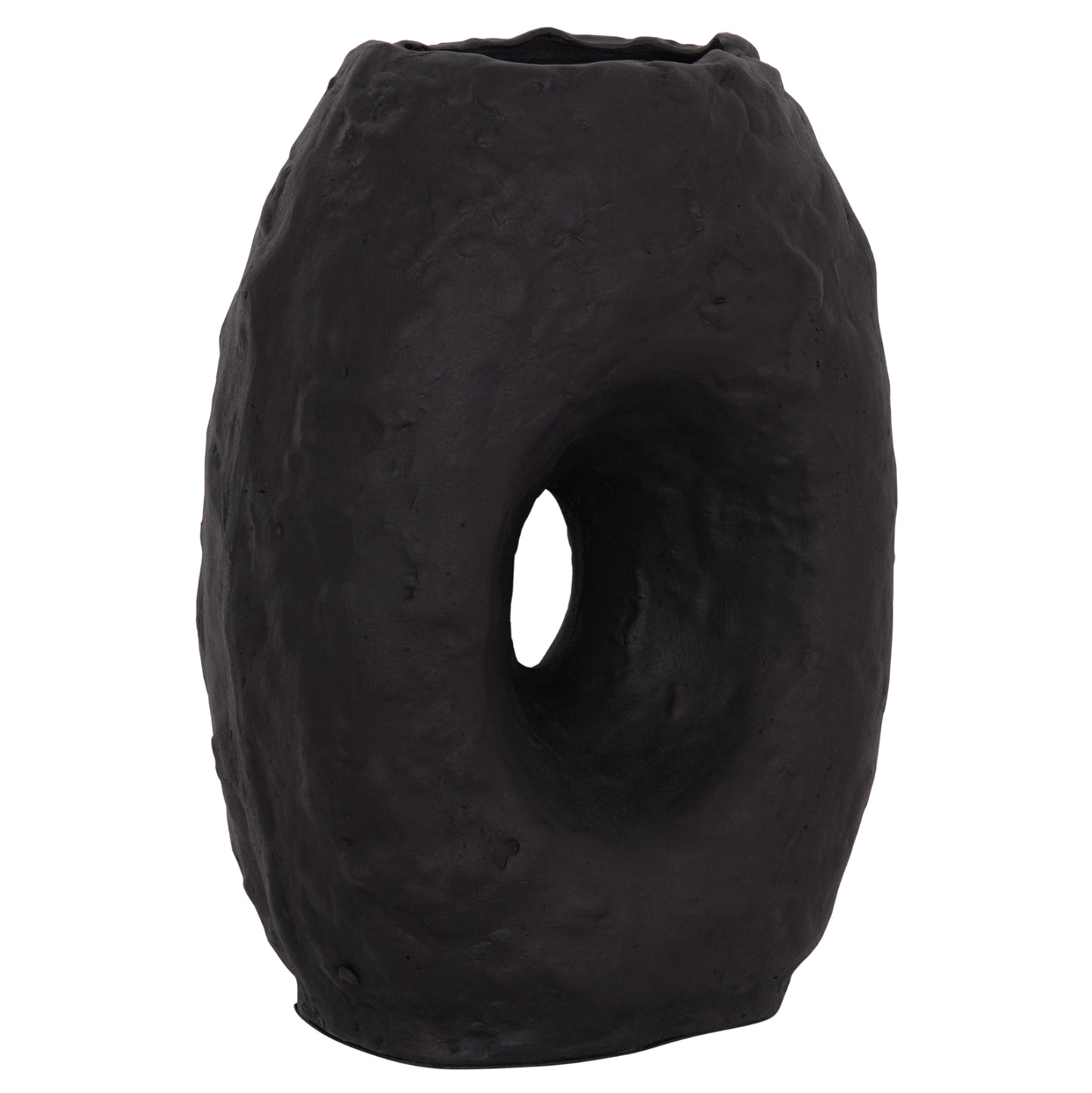 DECORATIVE TABLE VASE NAMENTIS HM4673.01L TERRACOTA IN BLACK COLOR--26.5x16x36.5Hcm.