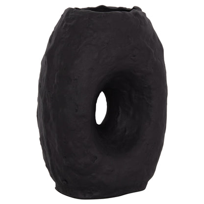 DECORATIVE TABLE VASE NAMENTIS HM4673.01L TERRACOTA IN BLACK COLOR--26.5x16x36.5Hcm.