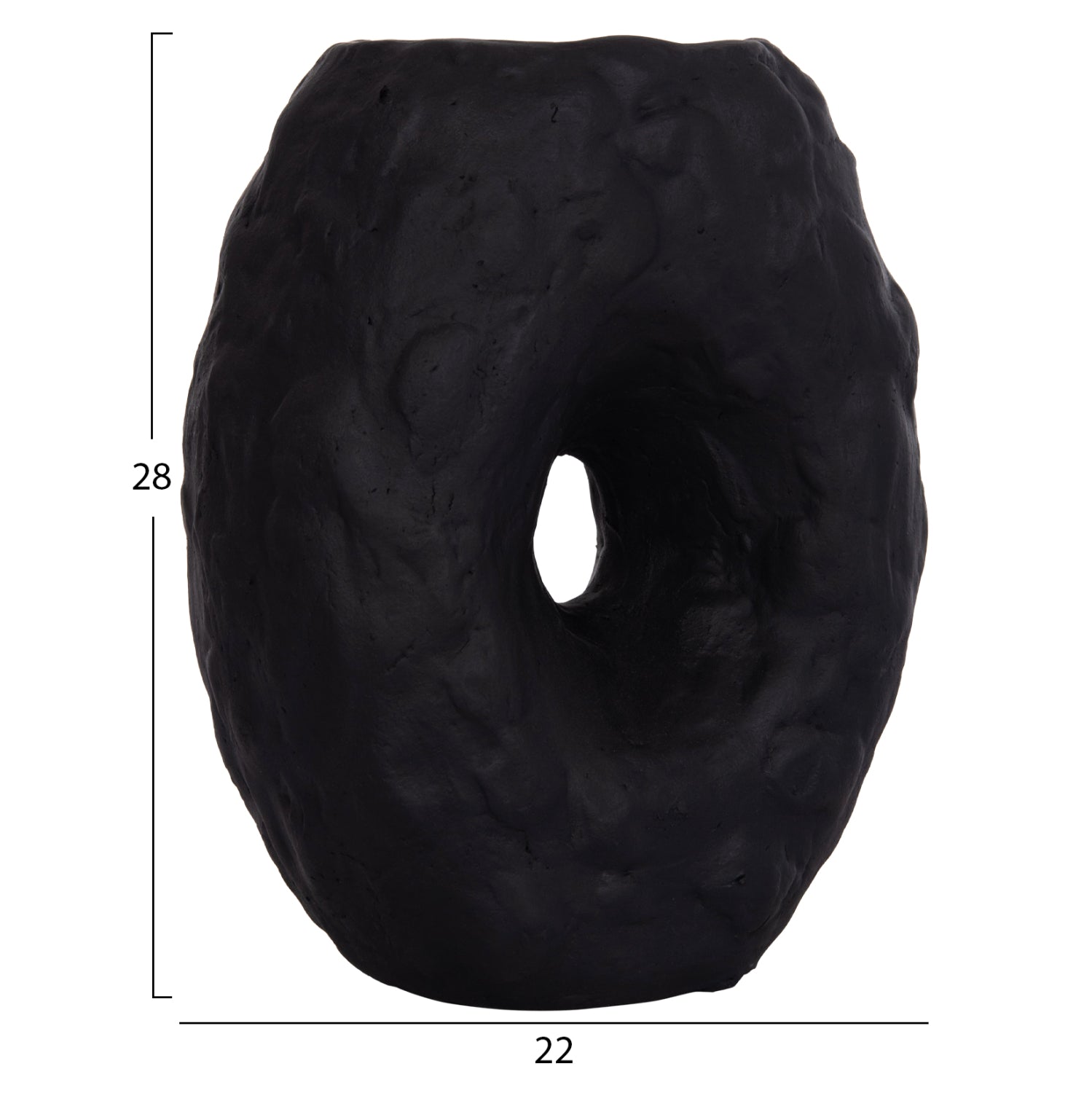 DECORATIVE TABLE VASE NAMENTIS HM4673.01S TERRACOTA IN BLACK COLOR--22x13x28Hcm.