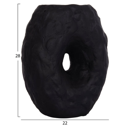 DECORATIVE TABLE VASE NAMENTIS HM4673.01S TERRACOTA IN BLACK COLOR--22x13x28Hcm.