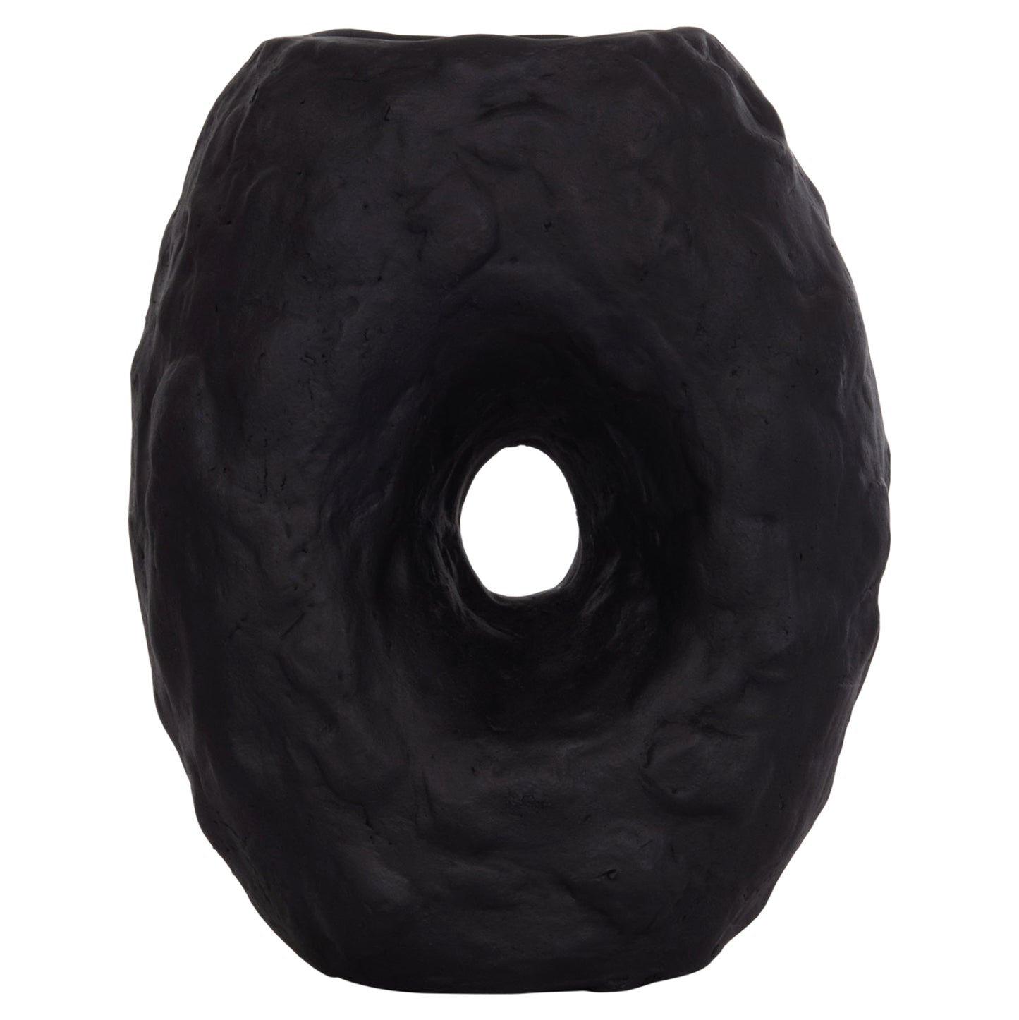 DECORATIVE TABLE VASE NAMENTIS HM4673.01S TERRACOTA IN BLACK COLOR--22x13x28Hcm.