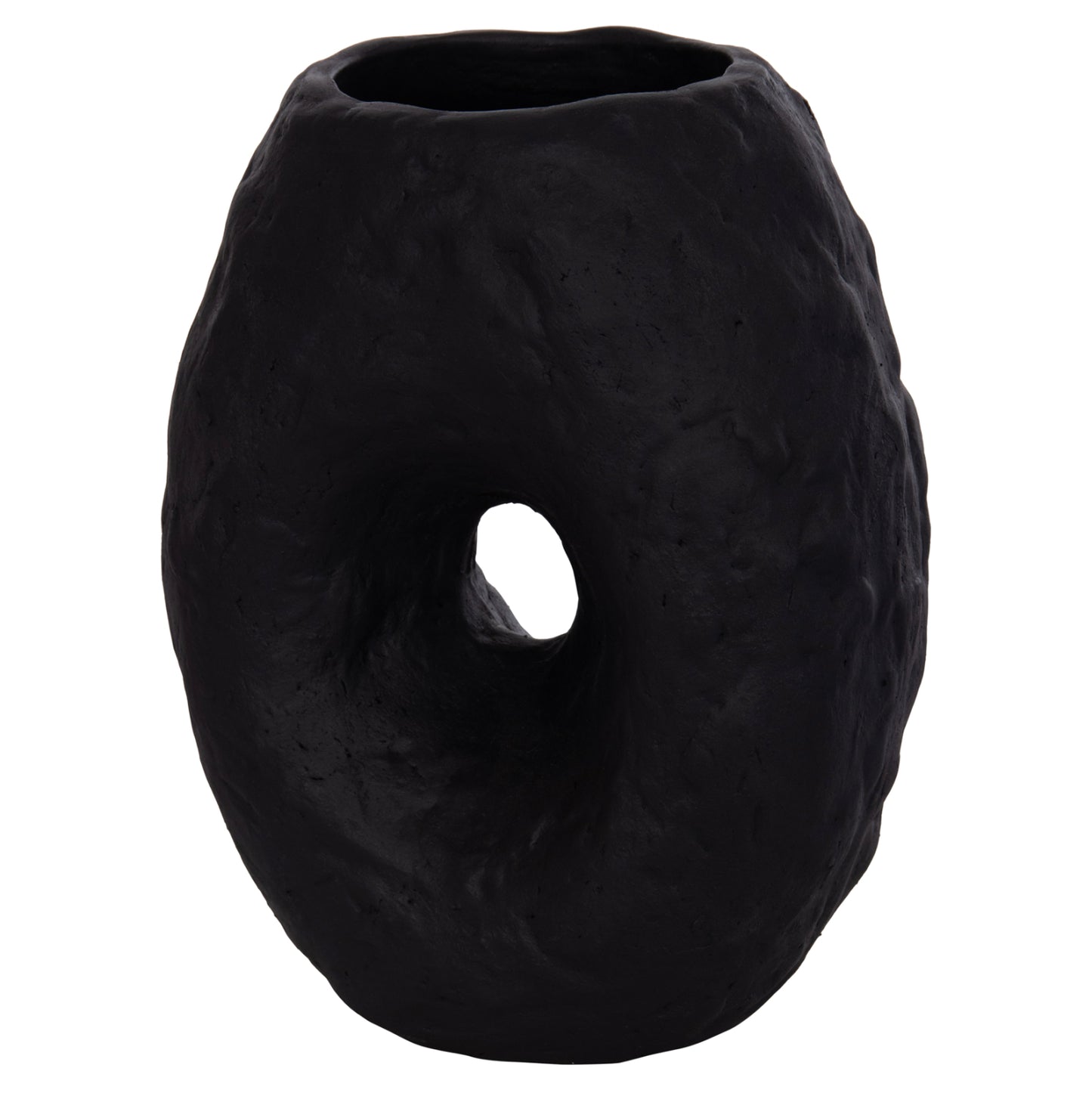 DECORATIVE TABLE VASE NAMENTIS HM4673.01S TERRACOTA IN BLACK COLOR--22x13x28Hcm.