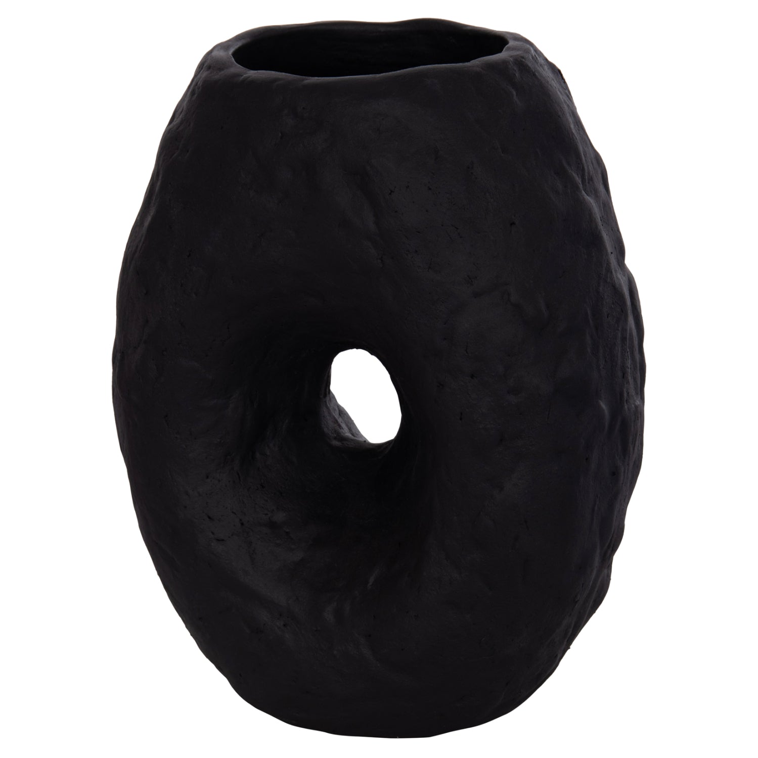 DECORATIVE TABLE VASE NAMENTIS HM4673.01S TERRACOTA IN BLACK COLOR--22x13x28Hcm.