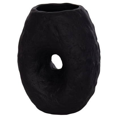 DECORATIVE TABLE VASE NAMENTIS HM4673.01S TERRACOTA IN BLACK COLOR--22x13x28Hcm.