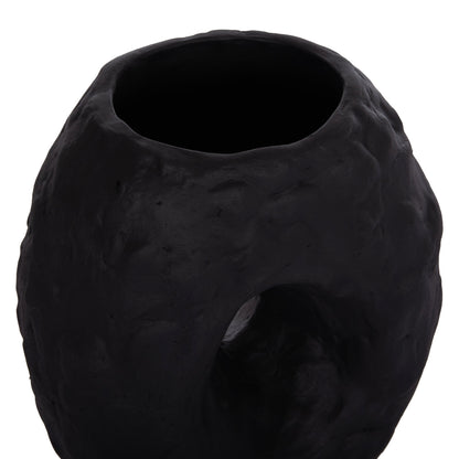 DECORATIVE TABLE VASE NAMENTIS HM4673.01S TERRACOTA IN BLACK COLOR--22x13x28Hcm.