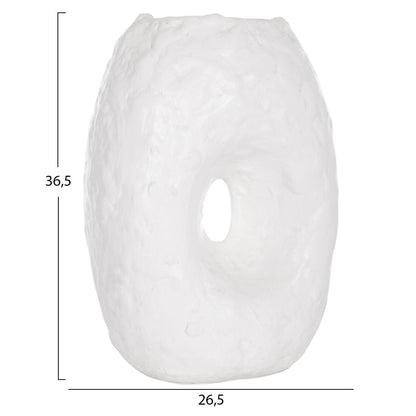 DECORATIVE TABLE VASE NAMENTIS HM4673.02L TERRACOTA IN WHITE COLOR--26.5x16x36.5Hcm.