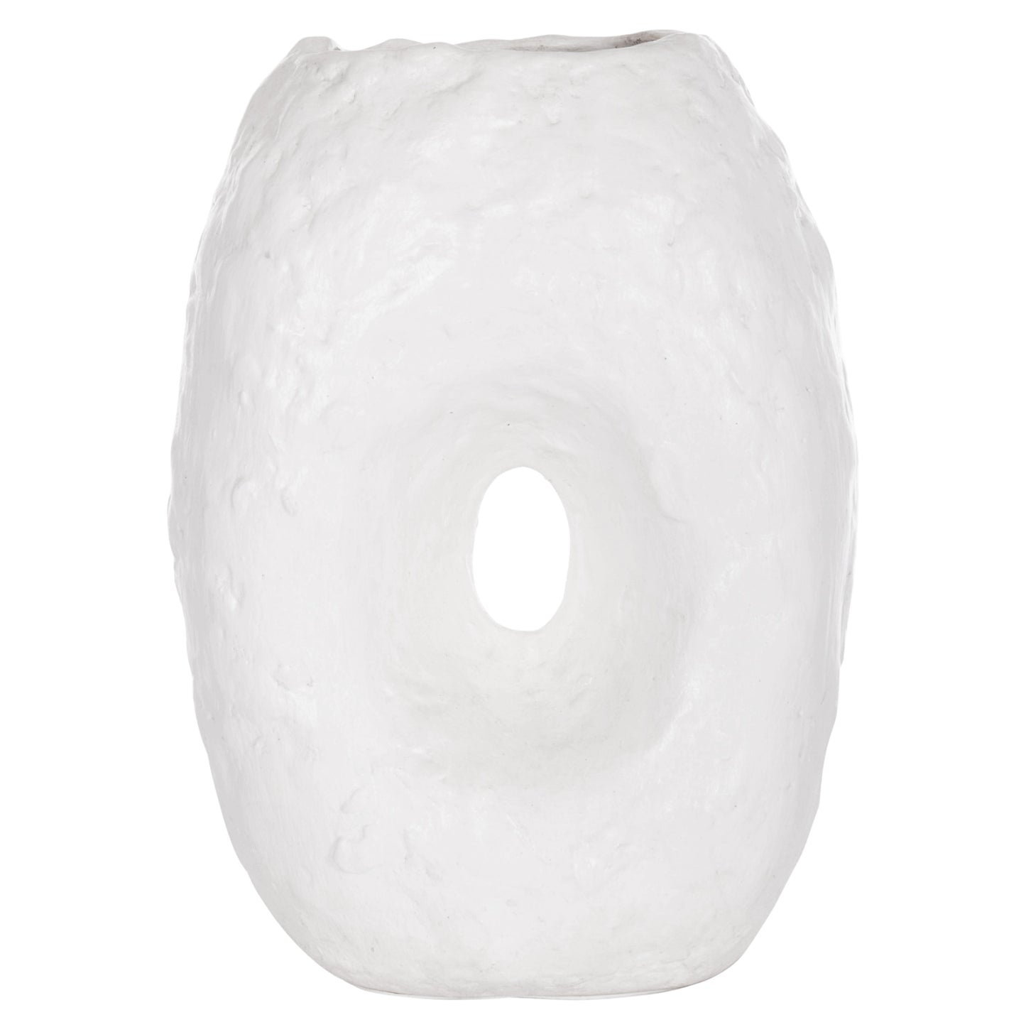 DECORATIVE TABLE VASE NAMENTIS HM4673.02L TERRACOTA IN WHITE COLOR--26.5x16x36.5Hcm.