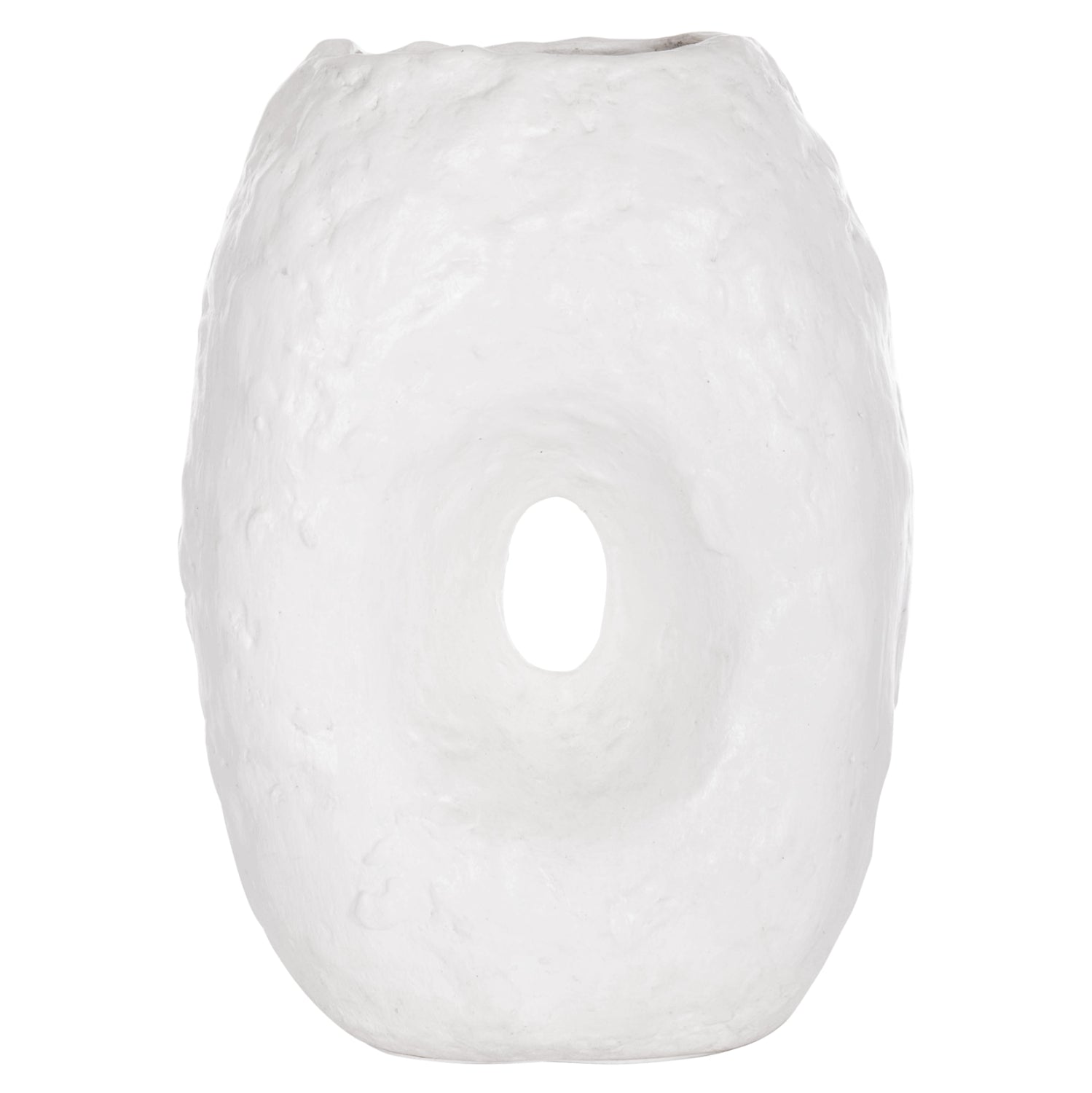 DECORATIVE TABLE VASE NAMENTIS HM4673.02L TERRACOTA IN WHITE COLOR--26.5x16x36.5Hcm.